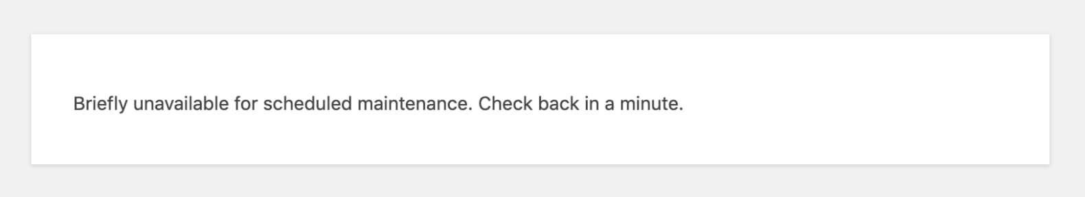 message maintenance wordpress