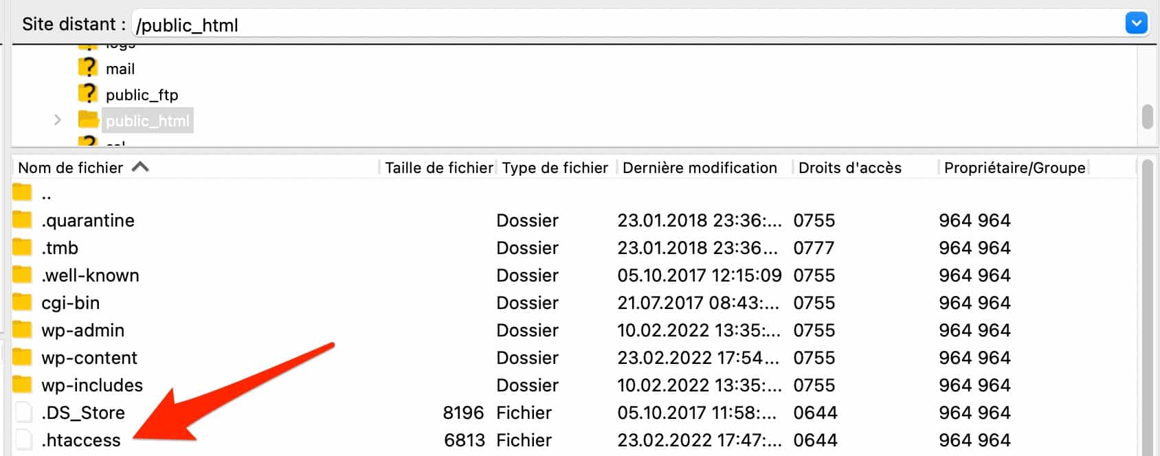 Une erreur 500 peut se réparer via un fichier .htaccess.