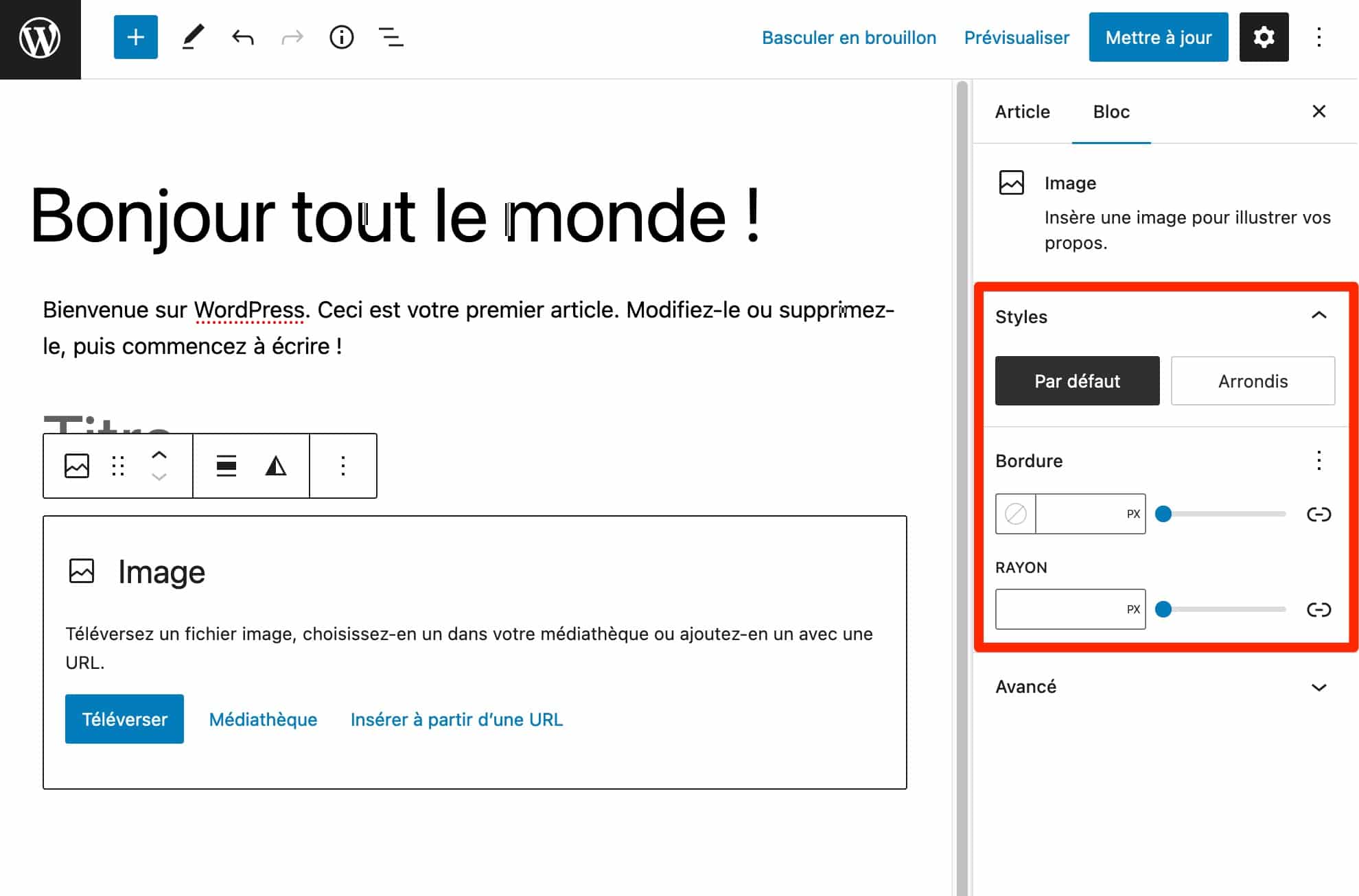 Avec Gutenberg sur WordPress, vous pouvez modifier le style de vos images.