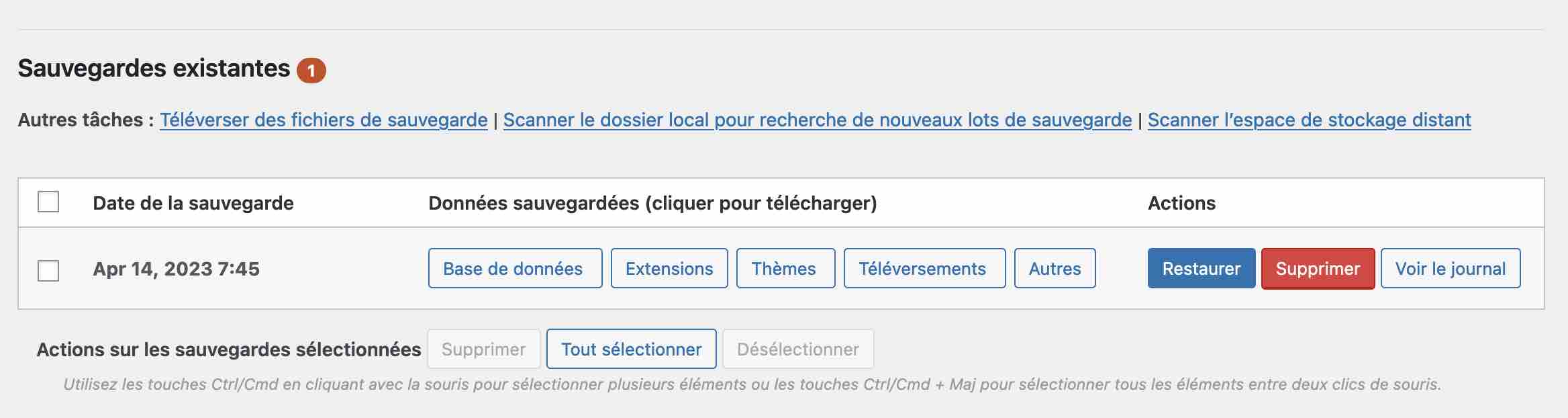 Il est possible de restaurer un site après un backup de WordPress avec UpdraftPlus.