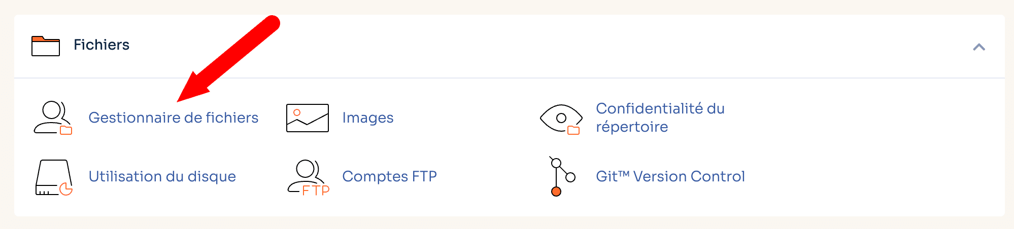 The cPanel file manager.