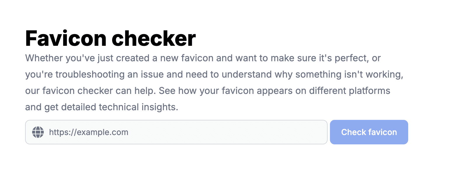 The Favicon Checker tool