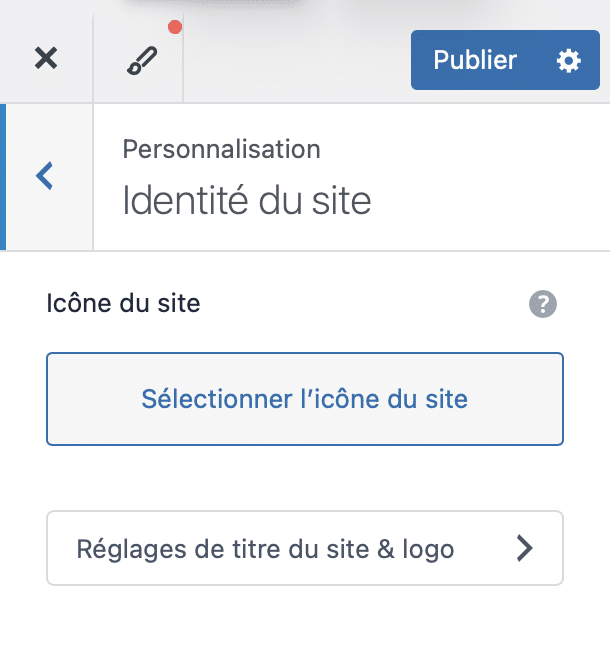 Added a WordPress favicon to the Customizer.