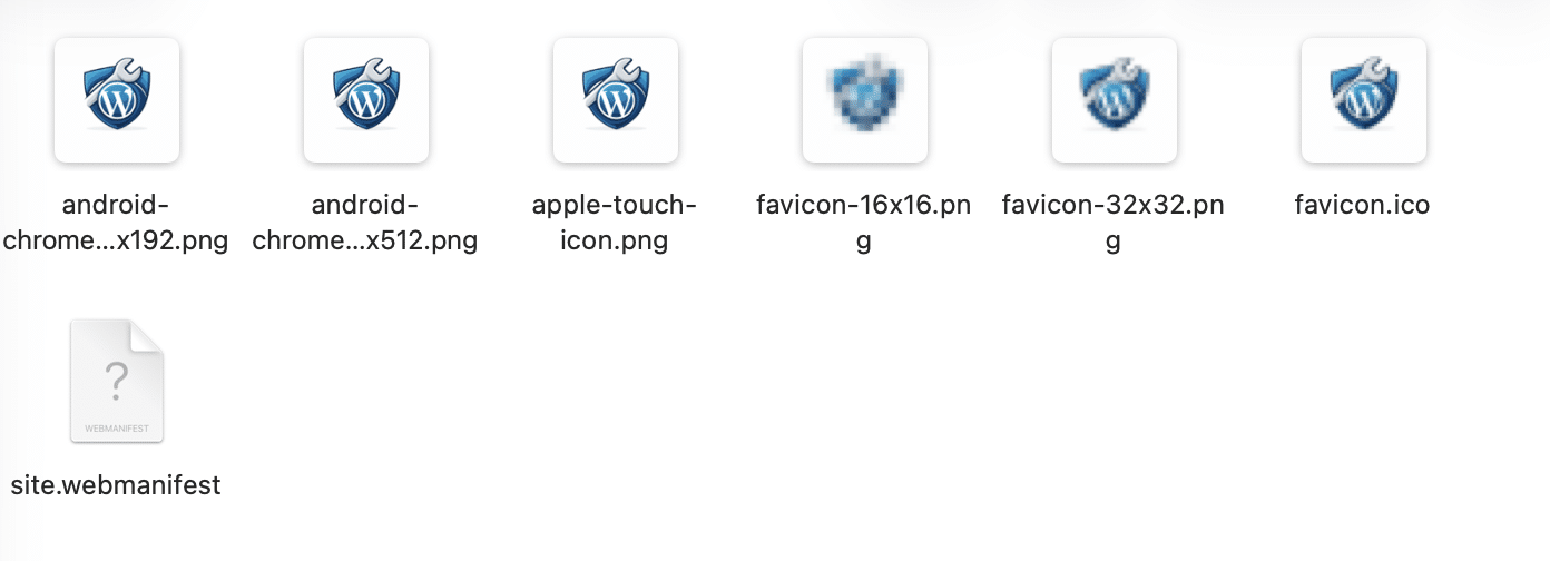 Files generated by Favicon.io.